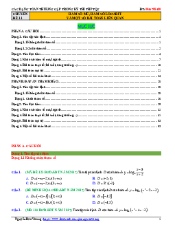 Trắc nghiệm hàm số mũ, hàm số logarit và một số bài toán liên quan