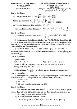 Đề khảo sát HSG Toán 7 năm 2023 – 2024 phòng GD&ĐT Gia Viễn – Ninh Bình