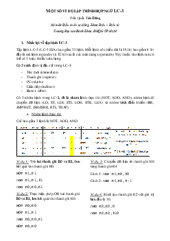 Một số ví dụ lập trình hợp ngữ LC-3 | Đại học Bách khoa Thành phố Hồ Chí Minh