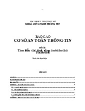 Báo cáo về Tìm hiểu các tính năng an toán của Facebook - Cơ sở an toàn thông tin - Học Viện Kỹ Thuật Mật Mã