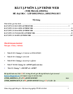 Bài tập môn lập trình web | Trường Đại học Công nghiệp Thành phố Hồ Chí Minh