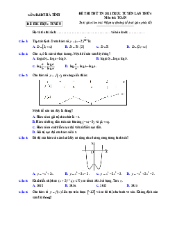 Đề thi thử TN THPT 2021 môn Toán trực tuyến lần 4 sở GD&ĐT Hà Tĩnh