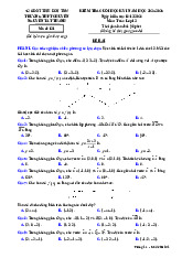 Đề cuối kỳ 1 Toán 12 năm 2024 – 2025 trường chuyên Nguyễn Tất Thành – Kon Tum