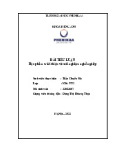 Bài tiểu luận môn học Giới thiệu và trải nghiệm nghề nghiệp | Trường Đại học Phenikaa | Khoa Tiếng Anh