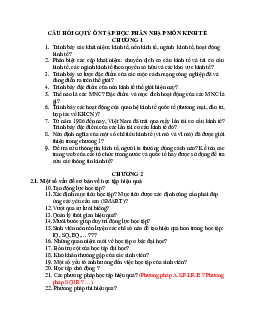 Câu hỏi gợi ý ôn tập học phần nhập môn kinh tế | Kinh tế vi mô | Trường Đại học Thương mại