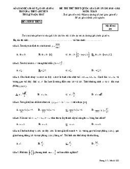 Đề thi thử THPTQG 2021 môn Toán lần 1 trường chuyên Thoại Ngọc Hầu – An Giang