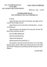 Câu hỏi bài thu hoạch Tuần sinh hoạt công dân