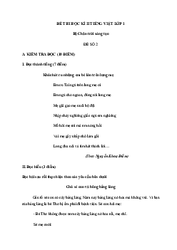 Đề thi học kì 2 lớp 1 môn Tiếng Việt Chân trời sáng tạo năm 2024 - Đề 2