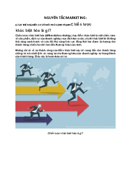 Nguyên tắc Marketing : Chiến lược khác biệt hoá