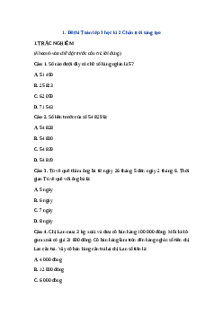 Đề thi cuối học kì 2 lớp 3 môn Toán - Đề 3 | Chân trời sáng tạo