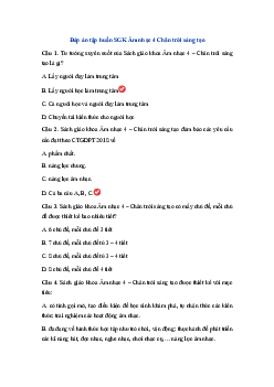 Đáp án trắc nghiệm tập huấn Âm nhạc lớp 4 | Chân trời sáng tạo