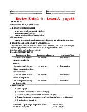 Review of Language Skills - Units 1-4 - Lesson A - Page 55 - Bright 11 | Đại học Hoa Sen