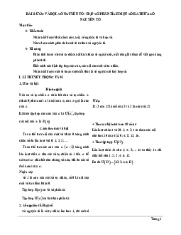 Chuyên đề ước và bội, số nguyên tố và hợp số, phân tích một số ra thừa số nguyên tố Toán 6