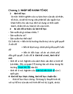 Nhập môn kinh tế vi mô