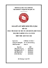 Tiểu-luận Phân tích yếu tố ảnh hưởng đến tuổi thọ trung bình của các nước trên thế giới năm 2018 môn Kinh tế lượng | Đại học kinh tế Quốc dân
