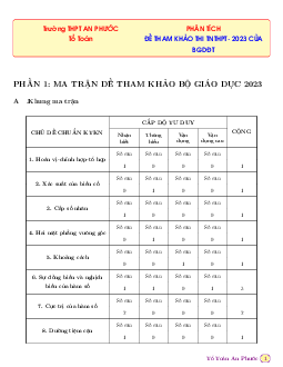 Phân tích đề thi tham khảo tốt nghiệp THPT năm 2023 môn Toán