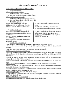 Đề cương ôn tập ngữ văn 10 học kỳ 2