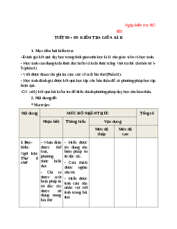 Đề thi giữa học kì 2 môn Ngữ văn 6 năm 2023 - 2024 sách Chân trời sáng tạo | đề 3