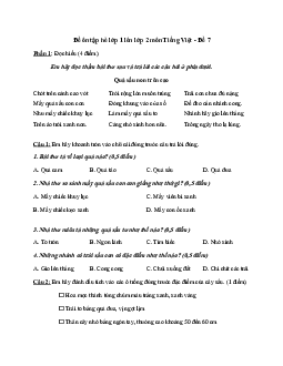 Phiếu bài tập ôn hè lớp 1 lên lớp 2 năm 2024 môn Tiếng Việt - Đề 7
