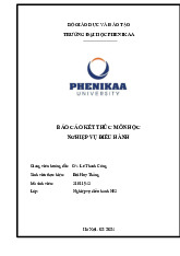 Tổ chức chuyến đi thực tế tại Vườn quốc gia Ba Vì | Bài báo cáo kết thúc môn học Nghiệp vụ điều hành | Trường Đại học Phenikaa