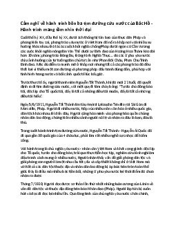 Cảm nghĩ về hành trình bôn ba tìm đường cứu nước của Bác Hồ