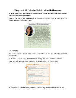 Giải Tiếng Anh 11 Unit 6 6B Grammar | Friends Global