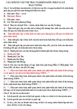 Câu hỏi trắc nghiệm môn Pháp luật đại cương có đáp án