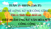 Giáo án điện tử Hoạt động trải nghiệm 4 Tuần 13 Cánh diều: Tiểu phẩm ứng xử văn hóa nơi công cộng (tiết 1)