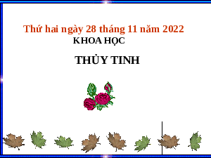 Giáo án điện tử Khoa học 5 Bài 29 Cánh diều: Thuỷ tinh
