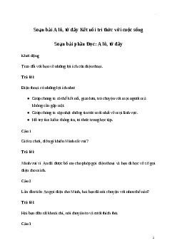 Soạn bài: A lô, tớ đây Tiếng Việt 3 | Kết nối tri thức