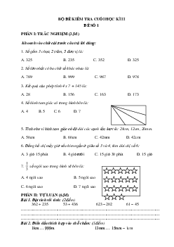 TOP 10 đề thi Toán lớp 2 học kì 2  năm 2023 - 2024 | Cánh Diều