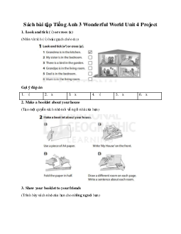 Giải Sách bài tập Tiếng Anh 3 Wonderful World Unit 4 Project