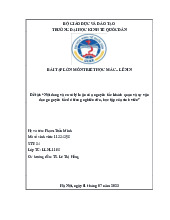 “Nội dung và cơ sở lý luận của nguyên tắc khách quan và sự vận dụng nguyên tắc đó trong nghiên cứu, học tập của sinh viên” | Bài tập lớn môn triết học mác - lênin