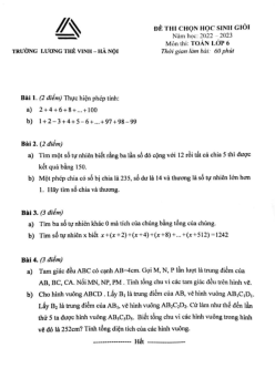 Đề Olympic Toán 6 đợt 1 năm 2022 – 2023 phòng GD&ĐT Ứng Hòa – Hà Nội