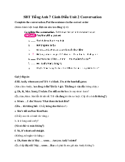 SBT Tiếng Anh 7 Explore English Cánh Diều Unit 2 Conversation