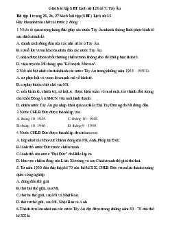 Giải bài tập SBT Lịch Sử 12 bài 7: Tây Âu