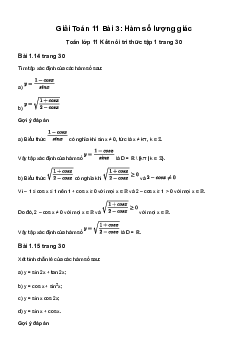 Toán 11 Bài 3: Hàm số lượng giác - Kết Nối Tri Thức