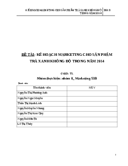 Phân tích môi trường kinh doanh của Trà xanh không độ | Tiểu luận môn Marketing căn bản | Neu