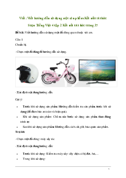 Soạn bài Viết: Viết hướng dẫn sử dụng một sản phẩm | Kết nối tri thức