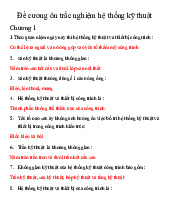 Đề cương ôn tập trắc nghiệm Hệ thống kĩ thuật- Trường đại học Văn Lang