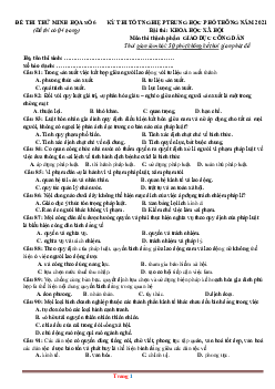 Đề luyện thi tốt nghiệp THPT 2021 GDCD chuẩn cấu trúc đề minh họa (có đáp án và lời giải chi tiết)-Đề 6