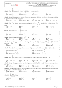 TOP5 đề ôn thi giữa HK2 Toán 12 dành cho học sinh yếu – trung bình