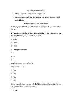 Phiếu bài tập cuối tuần Toán lớp 3 - Tuần 5 ( cơ bản ) | Cánh Diều