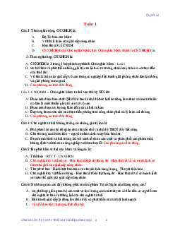 Đề cương ôn tập học phần Chủ nghĩa xã hội khoa học ( có đáp án) | Đại học Thăng Long