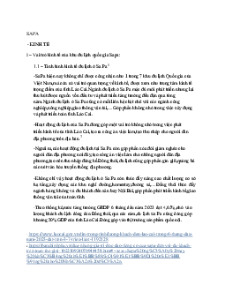 Sa pa 2 | Kinh Tế du lịch | Đại học Khoa học Xã hội và Nhân văn, Đại học Quốc gia Thành phố HCM