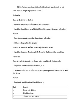 Giải Công nghệ 11 Bài 14: An toàn lao động và bảo vệ môi trường trong sản xuất cơ khí | Kết nối tri thức