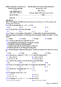Đề học kỳ 1 Toán 6 năm 2022 – 2023 phòng GD&ĐT Xuân Trường – Nam Định