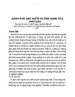 Bài báo: Đánh giá đặc điểm và ứng dụng của Amylase | Học viện Nông nghiệp Việt Nam