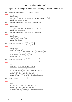 Chuyên đề bất đẳng thức bồi dưỡng học sinh giỏi Toán 8