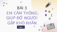 Giáo án điện tử Đạo đức 4 Bài 3 Chân trời sáng tạo: Em cảm thông, giúp đỡ người gặp khó khăn